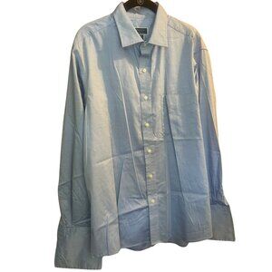 Cotton Classic Blue Cufflink Button Down // Club Room Slim Fit Men's Size X
